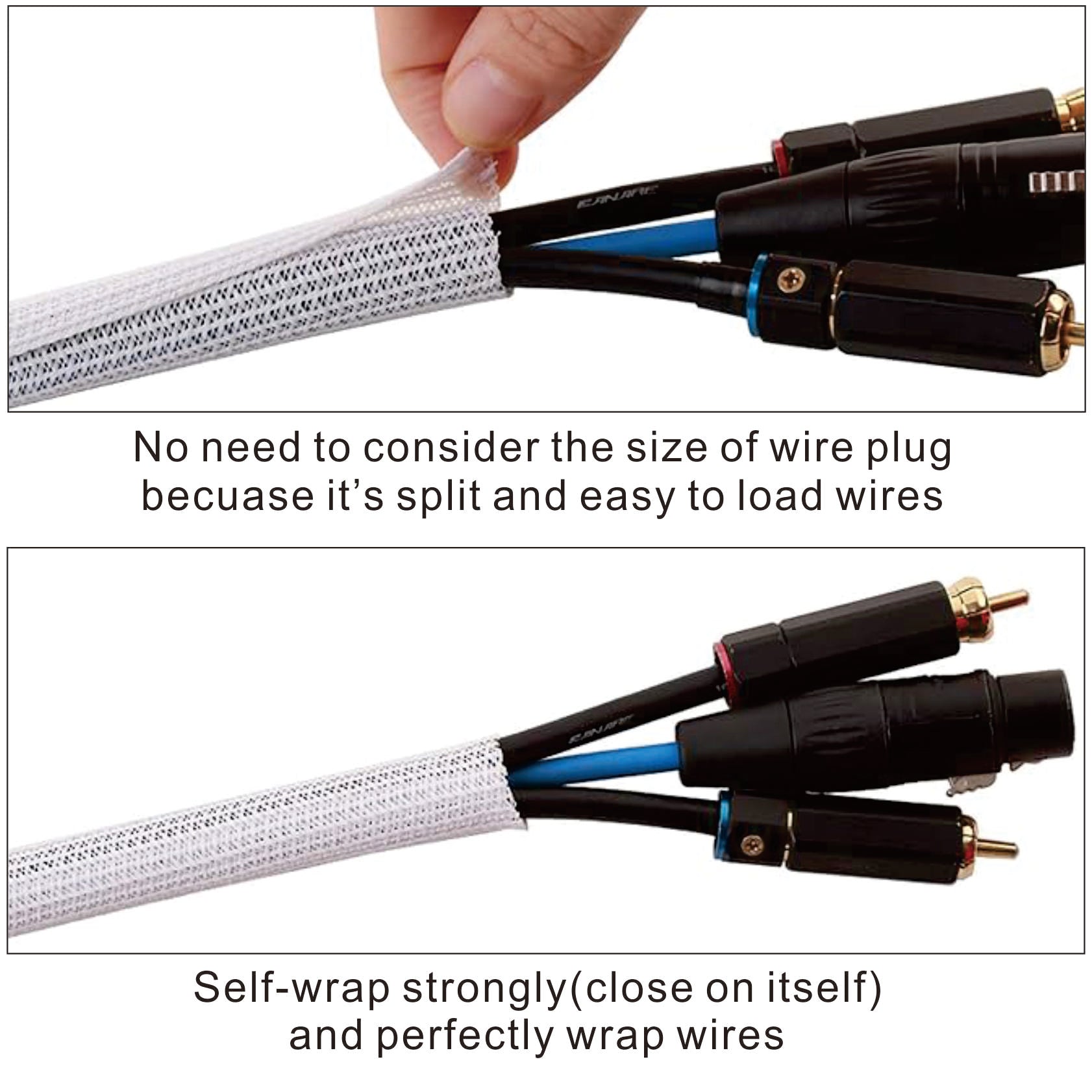 Alex Tech Split Sleeving, 3-Size Set — 1/4" 10ft, 1/2" 10ft, 3/4" 10ft