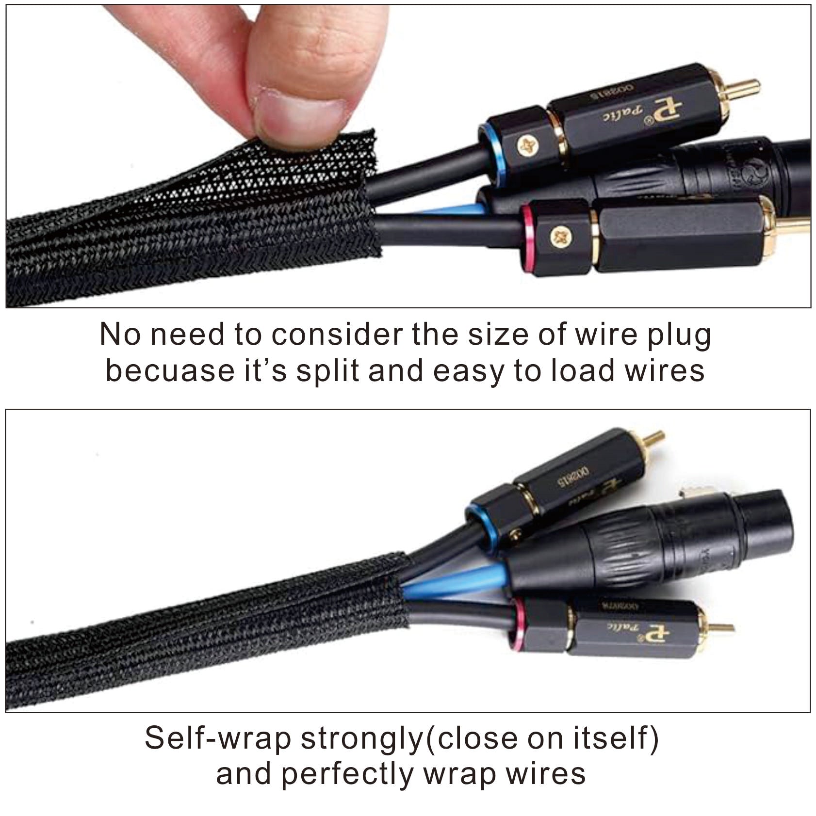 Alex Tech Split Sleeving, 3-Size Set — 1/4" 10ft, 1/2" 10ft, 3/4" 10ft